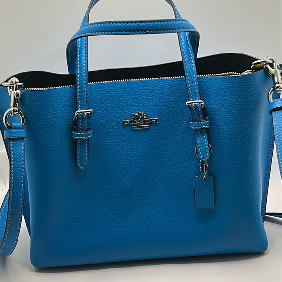 Coach Blue Leather Tote Bag - Picture 1 of 16